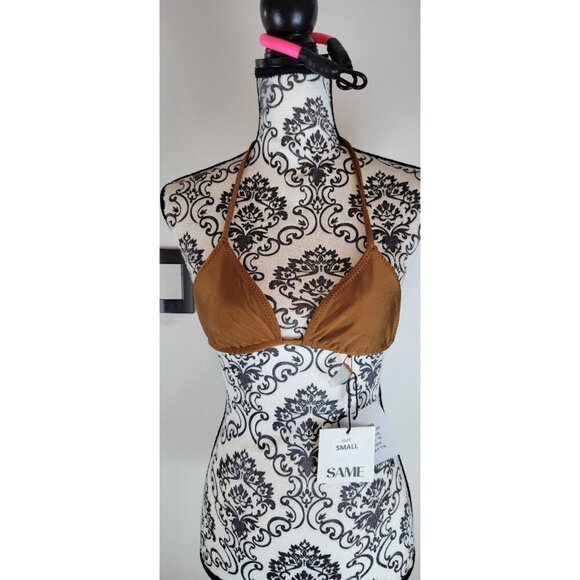 SAME LOS ANGELES BIKINY WOMENS Triangle Top Bronze SZ Small - Picture 3 of 7